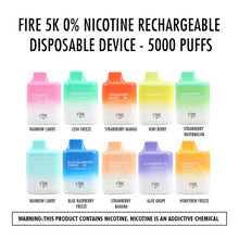 Fire 5K 0% nicotine rechargeable Disposable device  5000 puffs | 1dayvapes